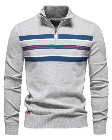 AIOPESON Men's Mock Neck Cotton Pullover - Casual Business Style