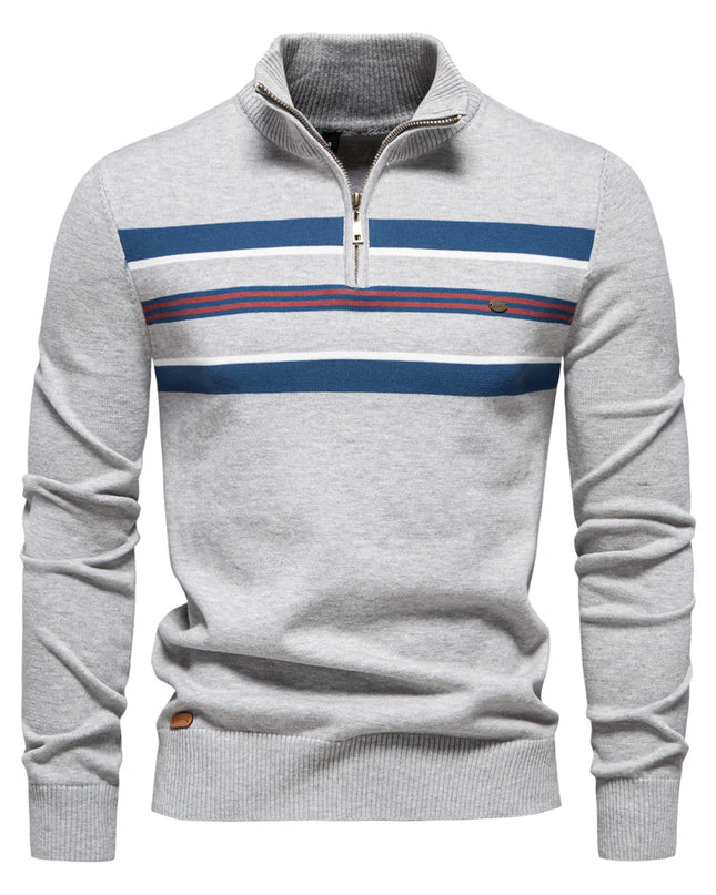 AIOPESON Men's Mock Neck Cotton Pullover - Casual Business Style