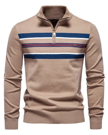 AIOPESON Men's Mock Neck Cotton Pullover - Casual Business Style