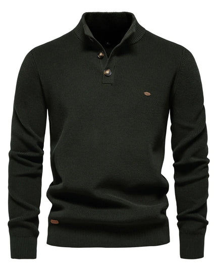 AIOPESON Mens Mock Neck Pullover Sweater - Casual Autumn Knit