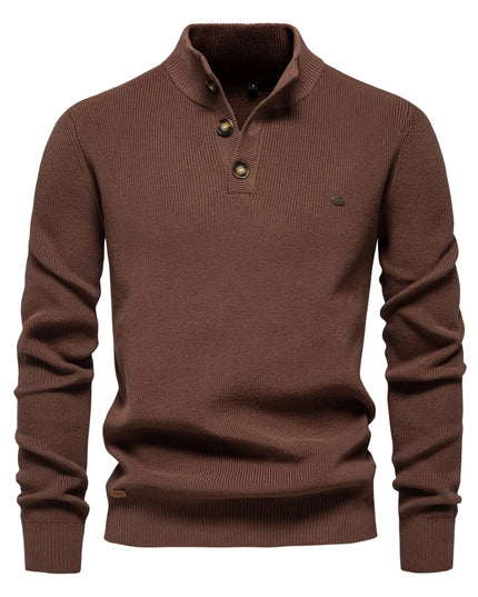AIOPESON Mens Mock Neck Pullover Sweater - Casual Autumn Knit