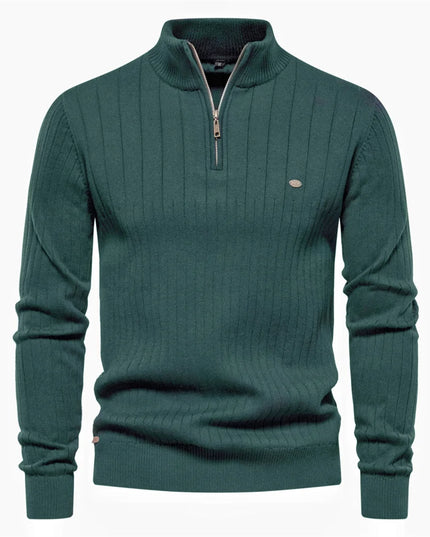 AIOPESON Mens Mock Neck Quarter Zipper Pullover Sweater - Warm Casual