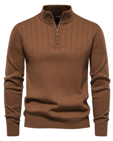 AIOPESON Mens Mock Neck Quarter Zipper Pullover Sweater - Warm Casual