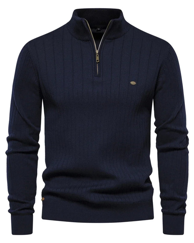 AIOPESON Mens Mock Neck Quarter Zipper Pullover Sweater - Warm Casual