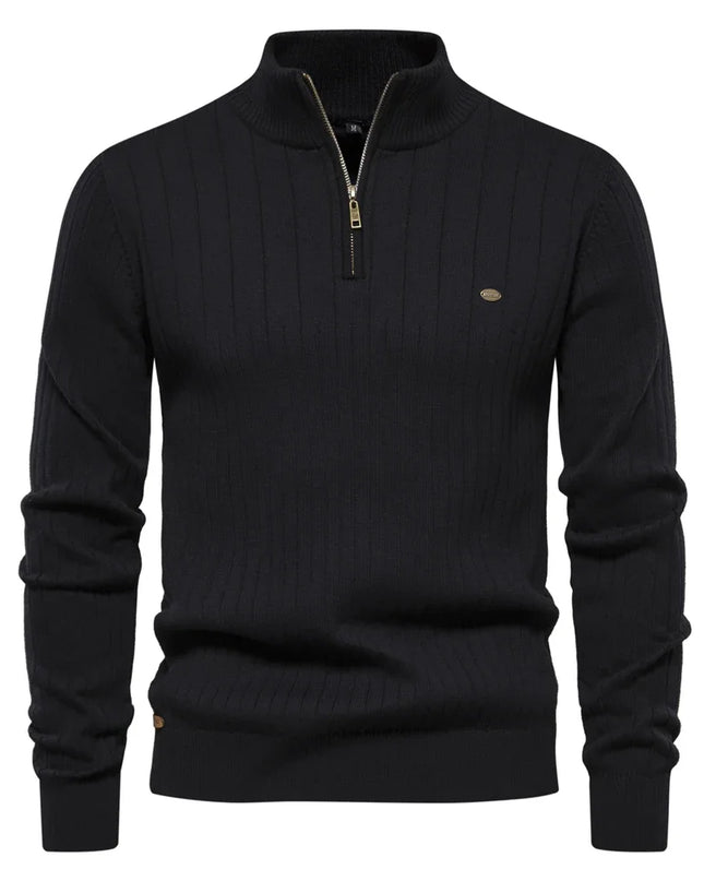 AIOPESON Mens Mock Neck Quarter Zipper Pullover Sweater - Warm Casual