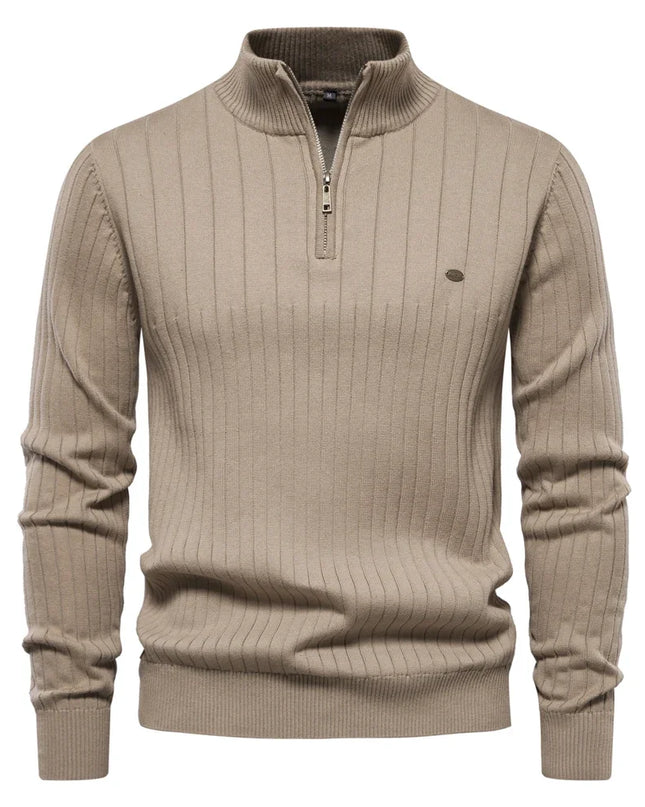 AIOPESON Mens Mock Neck Quarter Zipper Pullover Sweater - Warm Casual