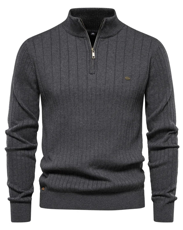 AIOPESON Mens Mock Neck Quarter Zipper Pullover Sweater - Warm Casual