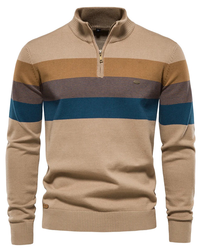 AIOPESON Men's Mock Neck Sweater - Autumn-Winter Quarter Zipper