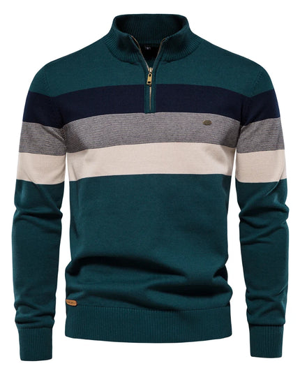 AIOPESON Men's Mock Neck Sweater - Autumn-Winter Quarter Zipper