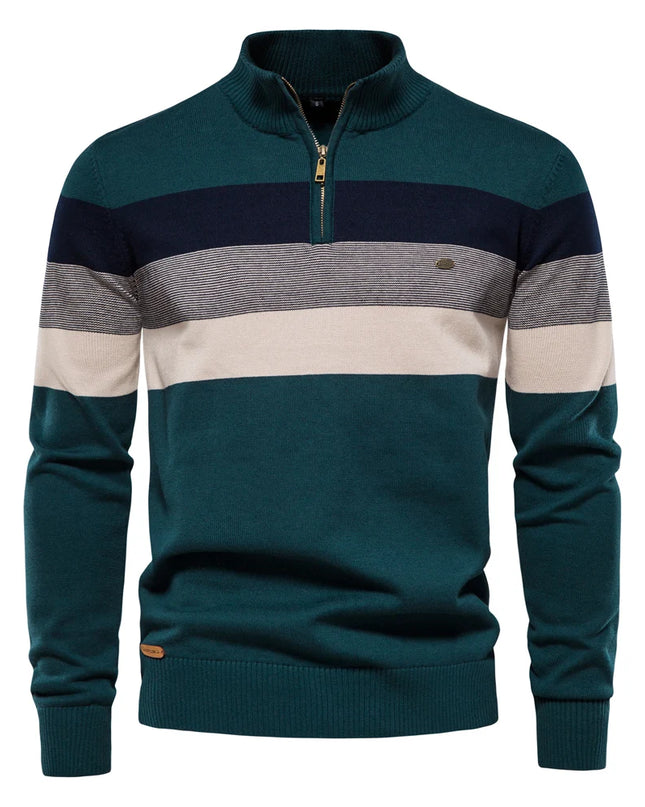 AIOPESON Men's Mock Neck Sweater - Autumn-Winter Quarter Zipper