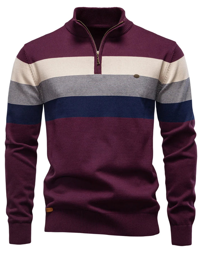 AIOPESON Men's Mock Neck Sweater - Autumn-Winter Quarter Zipper