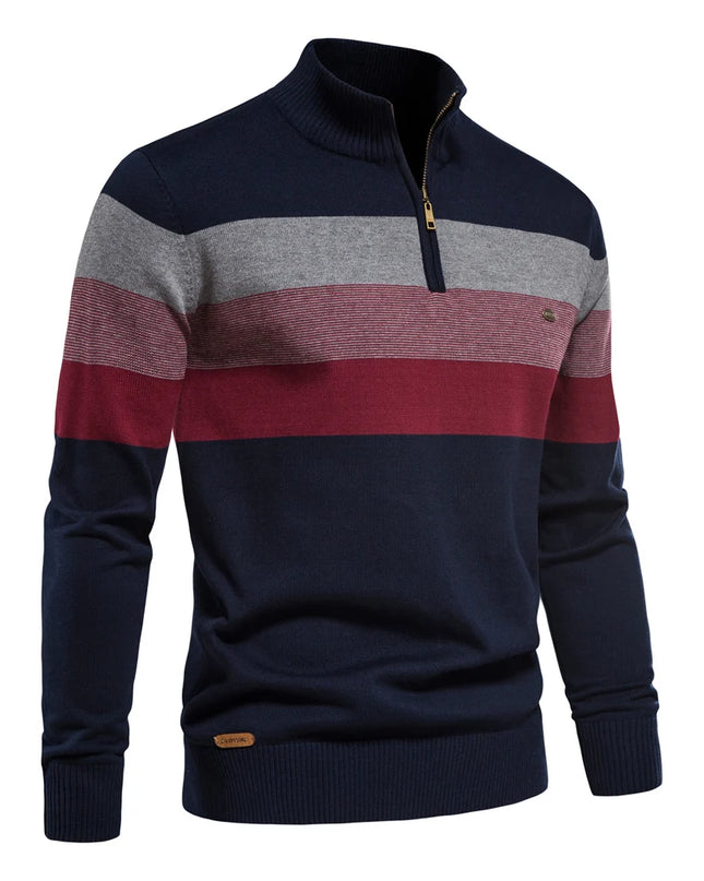 AIOPESON Men's Mock Neck Sweater - Autumn-Winter Quarter Zipper