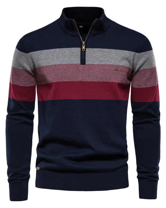 AIOPESON Men's Mock Neck Sweater - Autumn-Winter Quarter Zipper