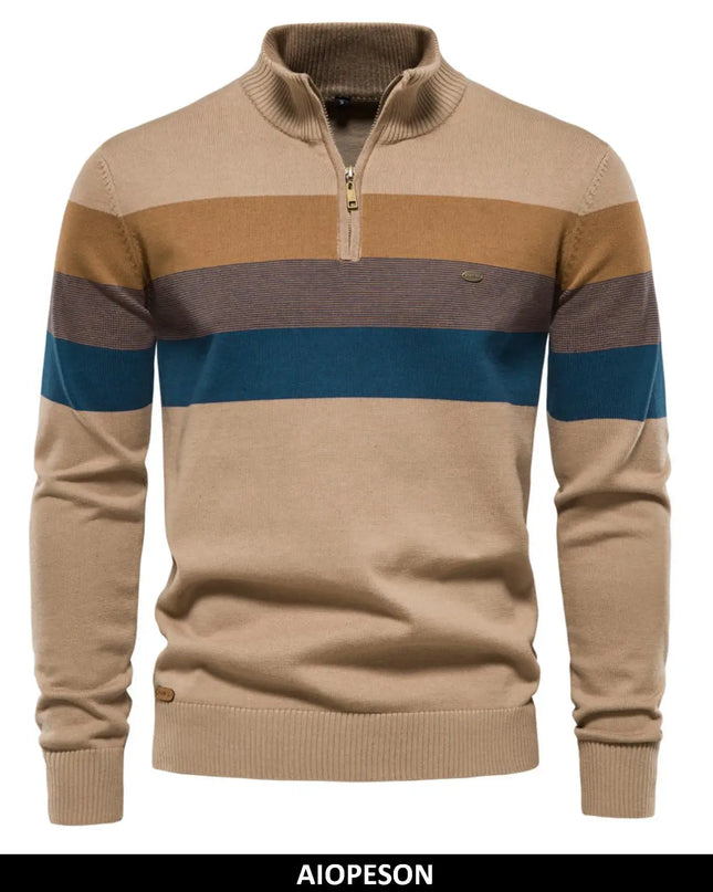 AIOPESON Men's Mock Neck Sweater - Autumn-Winter Quarter Zipper
