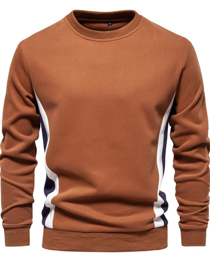 AIOPESON Men's Patchwork Crew Neck Sweatshirt - Fashion Casual Style