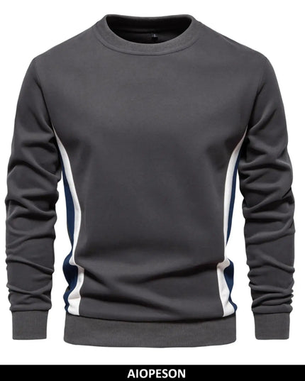 AIOPESON Men's Patchwork Crew Neck Sweatshirt - Fashion Casual Style