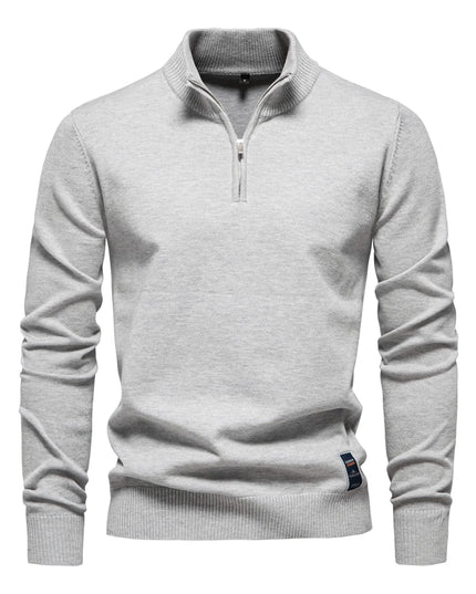 AIOPESON Men's Quarter Zip Cotton Pullover Sweater - Casual Solid Color