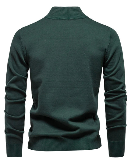 AIOPESON Men's Quarter Zip Cotton Pullover Sweater - Casual Solid Color