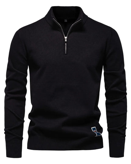 AIOPESON Men's Quarter Zip Cotton Pullover Sweater - Casual Solid Color