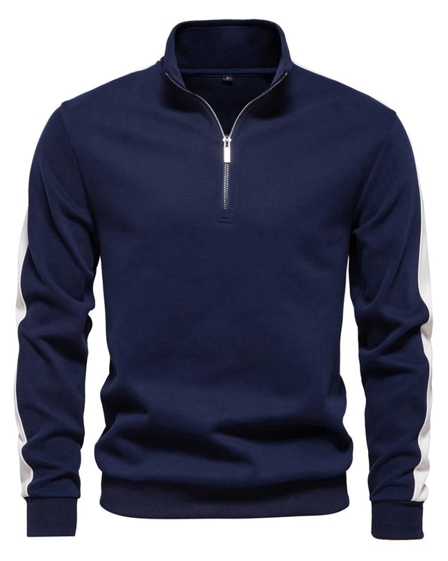 AIOPESON Men's Quarter-Zip Mock Neck Sweatshirt - Lightweight, Casual Style