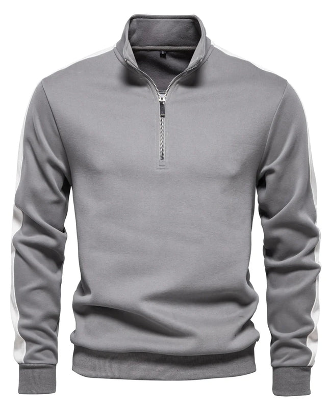 AIOPESON Men's Quarter-Zip Mock Neck Sweatshirt - Lightweight, Casual Style