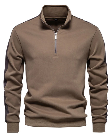 AIOPESON Men's Quarter-Zip Mock Neck Sweatshirt - Lightweight, Casual Style