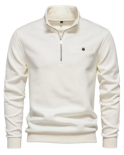 AIOPESON Men's Quarter-Zip Mock Neck Sweatshirt - Lightweight, Casual Style