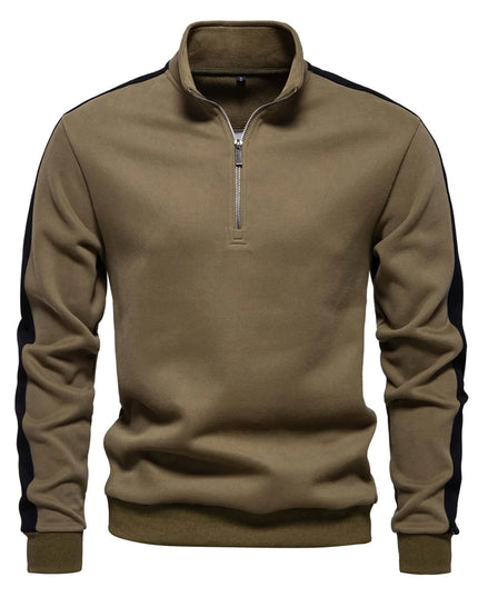 AIOPESON Men's Quarter-Zip Mock Neck Sweatshirt - Lightweight, Casual Style