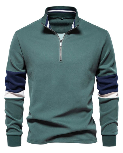 AIOPESON Men's Quarter-Zip Mock Neck Sweatshirt - Lightweight, Casual Style