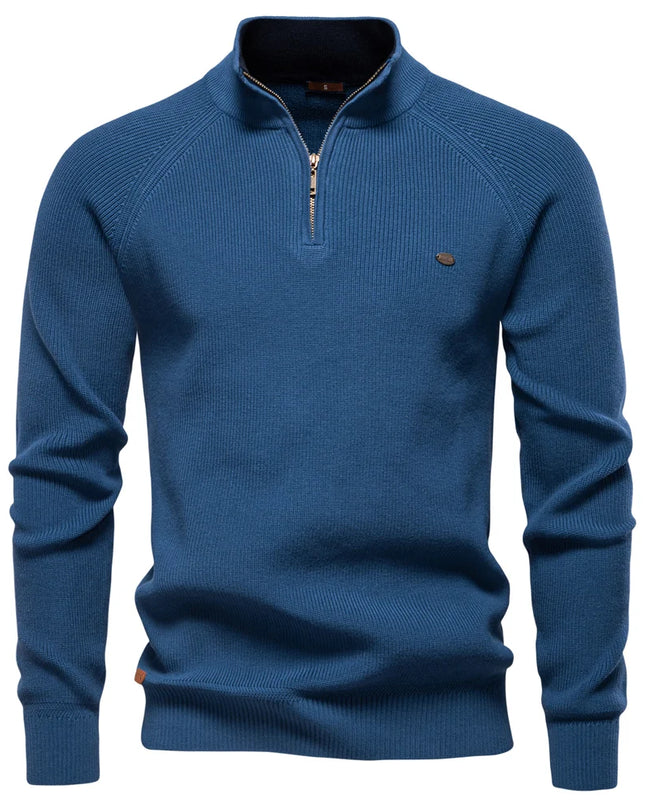 AIOPESON Men's Quarter Zipper Sweater - Casual Knitted Fashion Wear