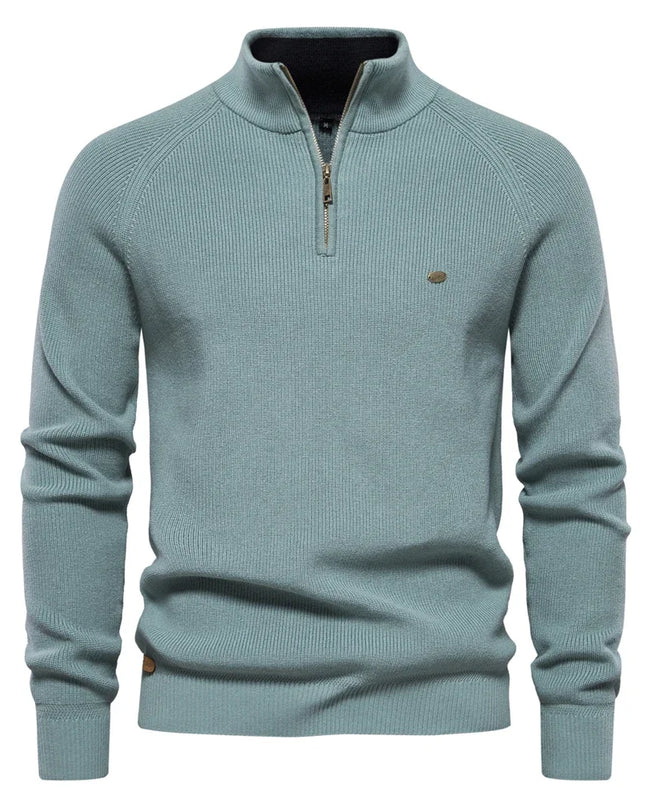 AIOPESON Men's Quarter Zipper Sweater - Casual Knitted Fashion Wear