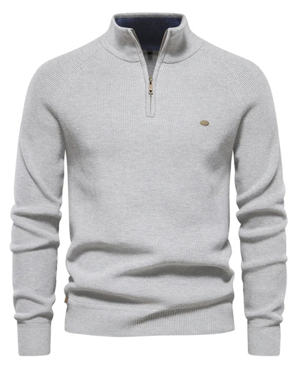 AIOPESON Men's Quarter Zipper Sweater - Casual Knitted Fashion Wear