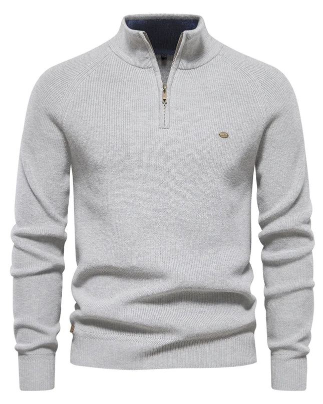 AIOPESON Men's Quarter Zipper Sweater - Casual Knitted Fashion Wear