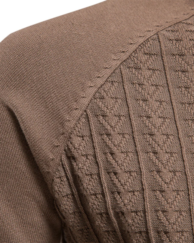 AIOPESON Men's Solid Color Knitted Turtleneck Sweater - Winter Casual