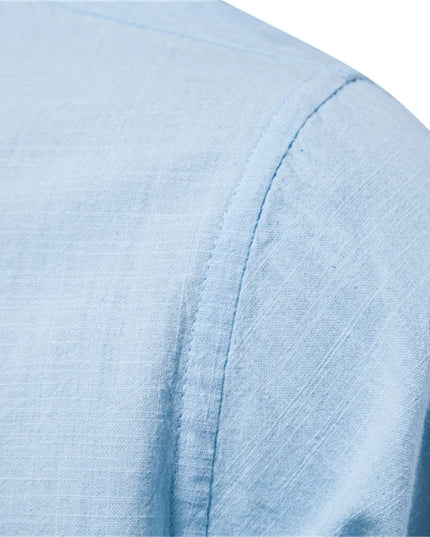 AIOPESON Men's Solid Color Long Sleeve Shirt - 100% Cotton Quality