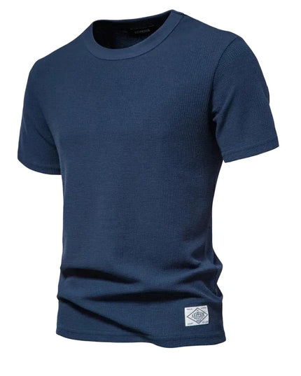 AIOPESON Men's Solid Color Waffle T-shirts - Casual Summer Style