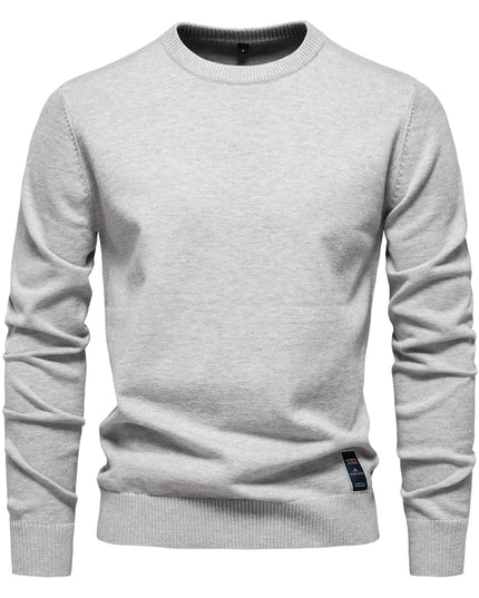 AIOPESON Men’s Solid Cotton Crew Neck Sweater - Casual Classic Style