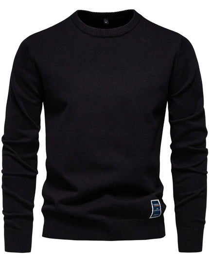 AIOPESON Men’s Solid Cotton Crew Neck Sweater - Casual Classic Style