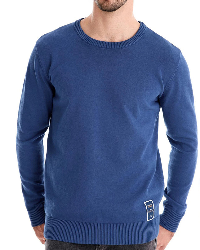 AIOPESON Men’s Solid Cotton Crew Neck Sweater - Casual Classic Style