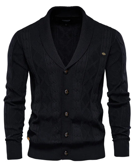AIOPESON Men’s Spliced Cardigan - Winter Fashion Cotton Sweater