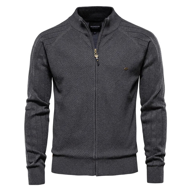 AIOPESON Men’s Spliced Cardigan - Winter Fashion Cotton Sweater