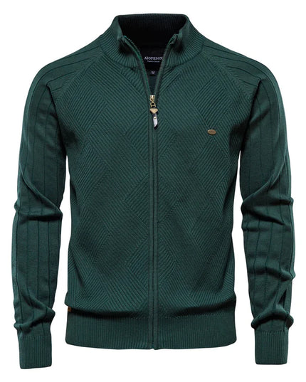 AIOPESON Men’s Spliced Cardigan - Winter Fashion Cotton Sweater