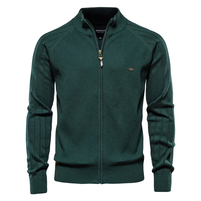 AIOPESON Men’s Spliced Cardigan - Winter Fashion Cotton Sweater