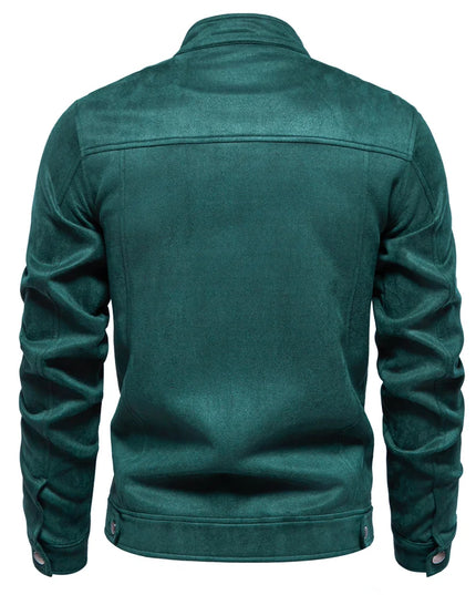 AIOPESON Men's Stand Collar Suede Jacket - Fashion Casual Style