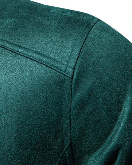 AIOPESON Men's Stand Collar Suede Jacket - Fashion Casual Style