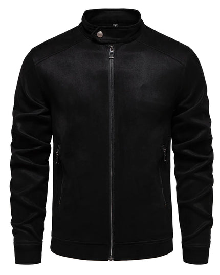 AIOPESON Men's Stand Collar Suede Jacket - Fashion Casual Style
