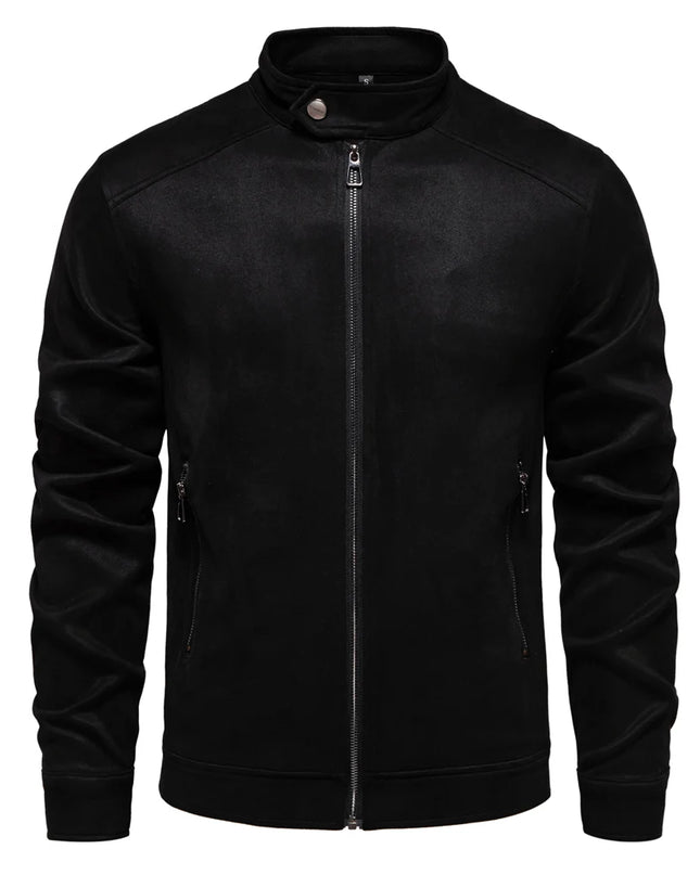 AIOPESON Men's Stand Collar Suede Jacket - Fashion Casual Style