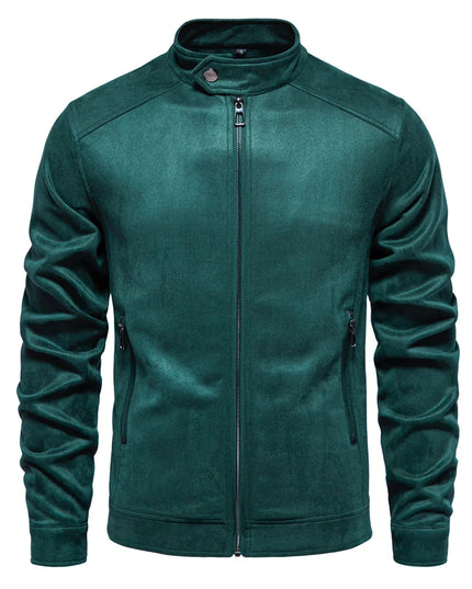 AIOPESON Men's Stand Collar Suede Jacket - Fashion Casual Style