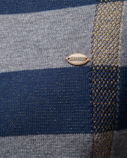 AIOPESON Men's Striped Crewneck Sweater - Warm Cotton Blend Pullover