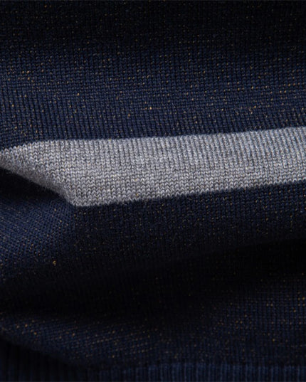 AIOPESON Men's Striped Crewneck Sweater - Warm Cotton Blend Pullover